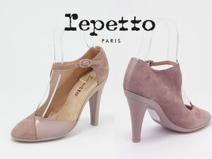 定価４.５万★Repetto◎レペット★モーブ ピンク 系★36(23-23.5) サンダル レディース ストラップ 本革 ハイヒール パーティ 結婚式