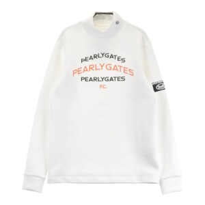 【1円】PEARLY GATES パーリーゲイツ 2024年モデル ダンボールニット ハイネック 長袖Tシャツ ホワイト系 2 [240101338524]