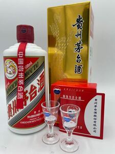 【未開栓】貴州茅台酒 マオタイ酒 天女ラベル 2023 箱付き 冊子付き グラス付き 500ml 53% ※重量964g※ MOUTAI KWEICHOW 中国酒 ●1322