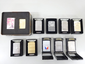 新品 未使用品 10点セット まとめて ZIPPO ジッポ バレル加工 立体 メタル貼り 北斗の拳 シルバー 銀 ゴールド 金 90