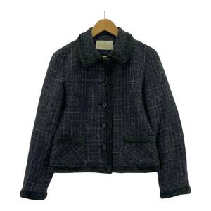 ハロッズ Harrods チェック　ウール混 ジャケット size2/グレー レディース