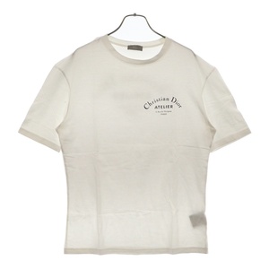 DIOR ディオール ATELIER アトリエ ロゴプリント クルーネック 半袖Tシャツカットソー ホワイト 863J621I2712 レディース