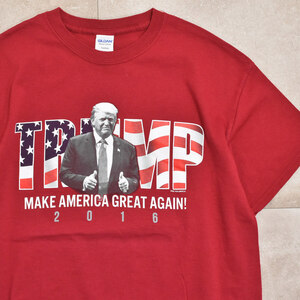 2016 President TRAMP T-shirtメンズ Mサイズ 2016 トランプ大統領 フォロ プリント Tシャツ 半袖 アメリカ 古着