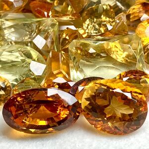 1円〜!!大量!!≪天然シトリン・イエロークォーツおまとめ500ct≫j 約100g ルース 裸石 宝石 citrine yellow quartz 黄水晶 w4マ71