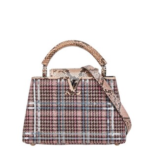 ルイ ヴィトン カプシーヌBB ツイード ハンドバッグ ショルダーバッグ 2WAY N97078 ブラウン ウール パイソン LOUIS VUITTON 【中古】