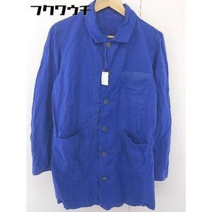 ◇ SHIPS JET BLUE シップスジェットブルー リネン混 長袖 ロング ジャケット シャツ サイズS ブルー メンズ