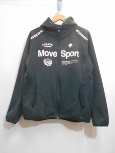 70 送60サ 0122YD11 DESCENTE デサント MOVE SPORT ジップパーカー 内フリース DAT-2684 ネイビー系 サイズL 中古品