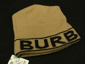 1円 BURBERRY バーバリー ウール100％ ニット帽 ニットキャップ 帽子 表記サイズ 54ー61cm メンズ レディース ブラウン系 FD2287