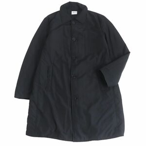 大人気！□ARMANI COLLEZIONI/アルマーニコレツォーニ ロゴボタン 中綿入り ステンカラーコート/パテッドコート ブラック 50 正規品 メンズ