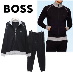 《BOSS ボス》新品 ストレッチ バイカラージャケット＋パンツ 上下セット セットアップ インポートLサイズ(W84~94)S0882