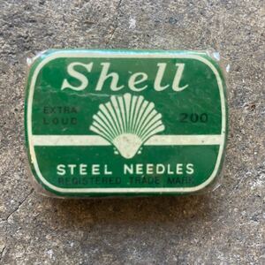 (M)4 未開封 デッドストック Shell 200 EXTRA LOUD STEEL NEEDLES シェル 200本 蓄音機針 SP盤 78回転 ブリキケース