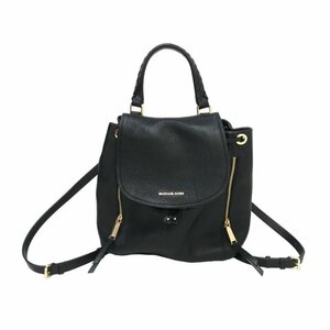 【美品】マイケルコース MICHAEL KORS VIVラージ レザー リュックサック バックパック ブラック