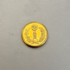 【1円スタート】おたから　極美品　新五圓金貨　5円金貨　大正2年　金貨　近代金貨　貨幣　近代貨幣　古銭　近代古銭　レア　約4g