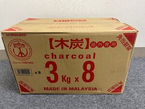 ・④未開封☆木炭 3kg 8箱 バーベキュー用 マレーシア産 アウトドア キャンプ 焼肉 切断木炭