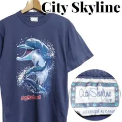 City Skyline シティスカイライン アニマル柄 クジラ Tシャツ S
