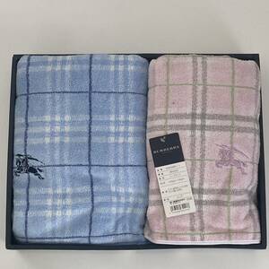 レア【送料無料】BURBERRY/バーバリー/正規品/新品未使用/ハーフケット/2枚セット/ノバチェック/ホースマーク刺繍/西川産業株式会社(190y)