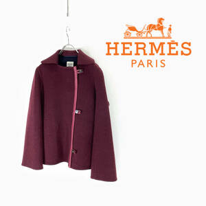 HERMES by Nadge エルメス ナデージュカシミヤ ダブルフェイス ショート コート size 34 0326201