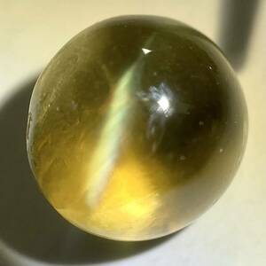 〔天然クリソベリルキャッツアイ2.125ct〕U 約7.06×6.83mm ルース 裸石 宝石 ジュエリー chrysoberyl cats eye DA0/DA0 テEC2