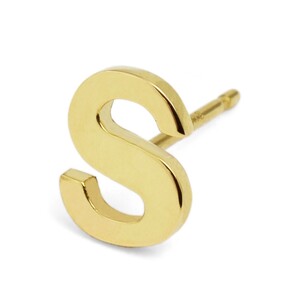 【バラ売り/1個】 ピアス 18金 イエローゴールド S イニシャルのピアス アルファベット 文字｜K18YG 18k レディース メンズ