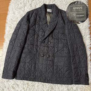 1スタ 軽量 撥水 ARMANI COLLEZIONI アルマーニコレツォーニ ダウン ダブルジャケット WATER REPELLENT グレー