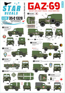 スターデカール 35-C1320 1/35 冷戦時代のGAZ-69 ソビエト連邦とワルシャワ条約機構のGAZ/UAZ-69 ＆ GAZ-69A