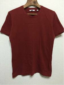 [即決古着]UNIQLO/ユニクロ/Tシャツ/半袖/無地/小豆色/Sサイズ