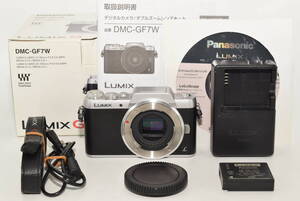 【923ショットの特上品】 Panasonic ミラーレス一眼カメラ DMC-GF7 ボディ単体(ブラック×シルバー)　#7295