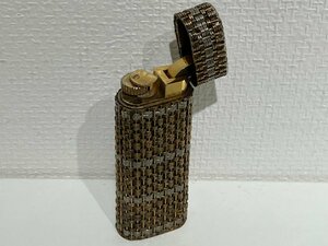 【S47170】Cartier カルティエ アウタージャケット オーバル ガスライター 編み込み メッシュ ゴールド　着火未確認　※佐川急便のみ※