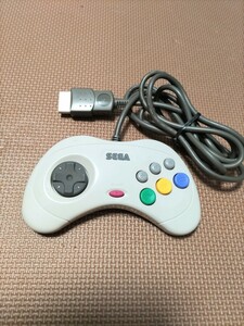 起動ok 美品 純正 セガサターン コントロールパッド ホワイト SEGA SATURN CONTROLLER WHITE ミストグレー SS コントローラ HSS-0101SS 