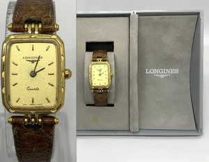 良品★LONGINES ロンジン クォーツ 961 6627 ゴールド文字盤 レディース 腕時計