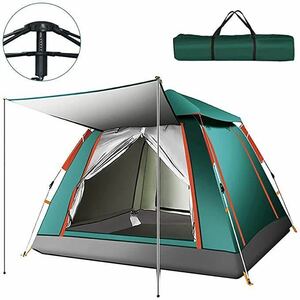 【新品】テント 3-4人用 ワンタッチテント UVカットコーティング採用 キャンプ
