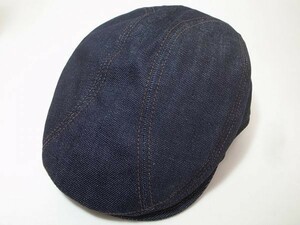 【送料無料 即決】New York HatニューヨークハットNewYorkHat USA製 Denim 1900コットン素材デニム ハンチング インディゴブルーL/XL 新品