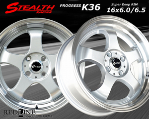 ■ ステルスレーシング K36 ■ 改造軽四用16in　前後異幅6.0J/6.5J　人気のスーパーディープリム!!　GOODYEAR 165/50R16 タイヤ付4本セット