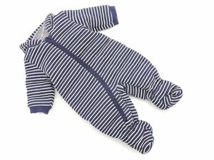 PETIT BATEAU プチバトー 中綿 ボーダー ジャンプスーツ size12M(74cm)/紺 ◆■ ☆ djd0 子供服