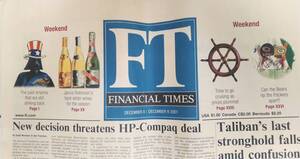 フィナンシャル タイムズ Financial Times 英字新聞 2001年12月8日・9日 レトロ ヴィンテージ 平成13年 FT 北米 アメリカ