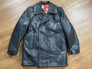 未使用品 SCHOTT ショット 140 LEATHER DOUBLE PEA COAT レザー ダブル Pコート カウハイド サイズ38