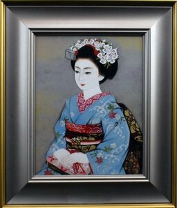 着物の柄も綺麗です　　　　　福元悠二　　6号　　「京舞妓」　　　　　　　【正光画廊・5000点出品中！お好みの作品が見つかります】　