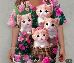 猫ちゃんTシャツ160サイズ