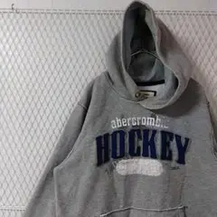 abercrombie HOCKEYフーディ刺繍プルオーバーパーカー 裏起毛