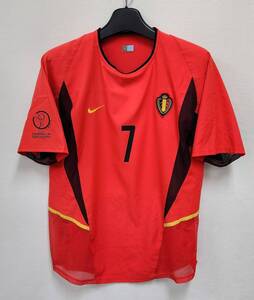 02W杯 ベルギー BELGIUM(H)#7 マルク・ヴィルモッツ WILMOTS 選手用半袖 KBVB 2002WC仕様 M