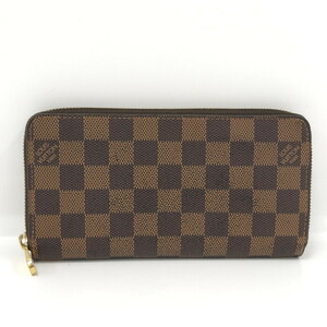 【中古】LOUIS VUITTON ジッピーウォレット ダミエ エベヌ N60046