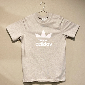 【並行輸入品】adidas ショートスリーブTシャツ サイズL TREFOIL T-SHIRT トレフォイル GREY/WHITE 灰色 白 半袖 アディダスオリジナルス