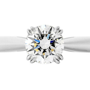 ■新品同様　最終価格　ハリーウィンストン HARRY WINSTON ダイヤモンド 0.51ct (F/VS1/3EX) ソリティア リング #8.5 Pt950