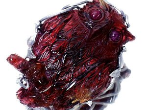 【ジュエリー極】超特大 フクロウカーヴィング 天然ルベライト132.40ct＆ダイヤ 超高級K18WGブローチ兼ヘッドh6486zk【送料無料】