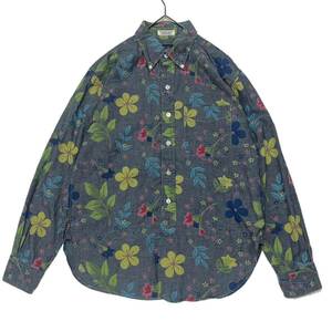 【 Engineered Garments 】 美品 19th century shirt 花 柄 シャンブレー シャツ XS 長袖 ボタンダウン フラワー エンジニアド ガーメンツ