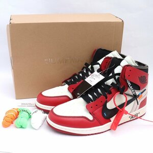 未使用 29cm NIKE × OFF WHITE THE 10 AIR JORDAN 1 RETRO HIGH CHICAGO スニーカー レッド AA3834-101 ナイキ オフホワイト