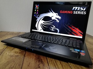 ゲーミングノートPC 17.3インチFULLHD MSI GE70 Core i7-3630QM★メモリ8G SSD256GB GeForce GT650M Blu-ray Wifi Office 充電器