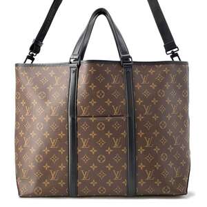 ルイヴィトン トートバッグ モノグラム・マカサー ウィークエンド・トート M45733 2wayショルダーバッグ LOUIS VUITTON 【安心保証】