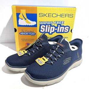 (志木)【箱タグ付き/未使用】SKECHERS/スケッチャーズ Summits-High Range Slip-ins 26.5cm NVY ネイビー スニーカー 運動靴 (o)