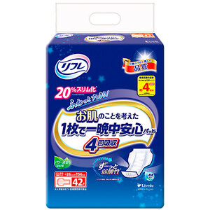 【まとめ買う】[12月25日まで特価]リフレ お肌のことを考えた1枚で一晩中安心パッド 4回吸収 男女兼用 42枚入×40個セット